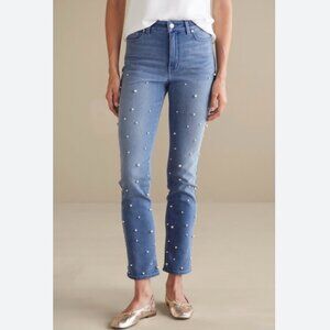 Soft Surroundings Size 6 Ultimate Denim Pearl Strait Leg Jeans